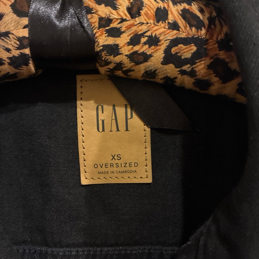 Gap Studded Oversized Icon Denim Jacket black size XS - Picture 3 of 4
